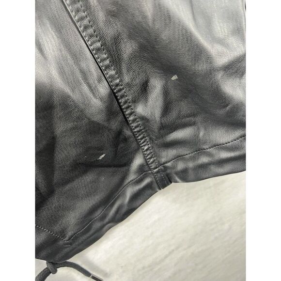 Free People Twilight Vegan Leather Parka Hooded Size Xsmall Black Flaw - Picture 12 of 12